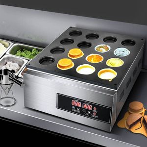 Máquina Digital para hornear panqueques y pasteles rojos, máquina para hacer pasteles con forma de rueda de coche de 16 orificios, bollos comerciales para aperitivos con CE