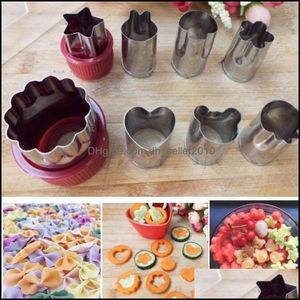 Cuisson Outils De Pâtisserie 8Pc Fleur Fruits Moule Légumes Cutter Formes Ensemble En Acier Inoxydable Mini Cookie Cutters Moules Pour Décoratif Myi Dhtep