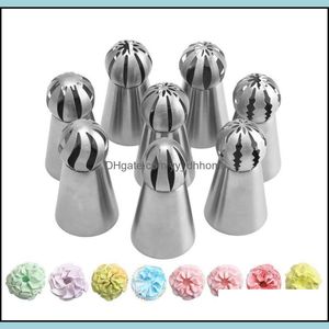 Herramientas para hornear Herramientas Bakeware Bar de comedor Bar Home Garden 8 PC Torch Flower Tube Cupcake Stai Dhdgh