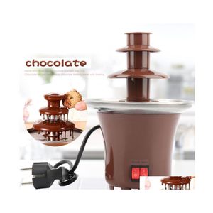 Herramientas para hornear Herramientas DIY 3Tier Fountain de chocolate Fondue Mini Choco Waterfall Hine Tres capas Ni￱os Boda Cumplea￱os Dise￱o Dhsnr