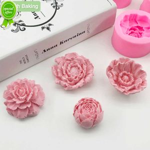 Outil de cuisson 3d moules de fleurs de rose bricolage en plâtre travail argile résine art doux silicone fondant gâteau moule savon glace décoration de chocolat