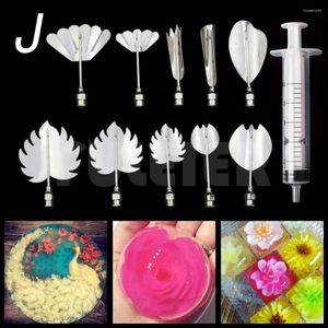 Outils de cuisson 11 pièces en métal 3D gélatine gelée gâteau aiguilles d'art bricolage outil de décoration buse ensemble seringue Gadgets de cuisine goutte
