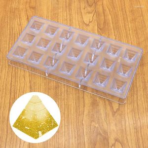 Moules à chocolat en Polycarbonate en forme de pyramide 3D, outils de cuisson, vente en gros, moule carré en plastique, ustensiles de cuisine, poêle