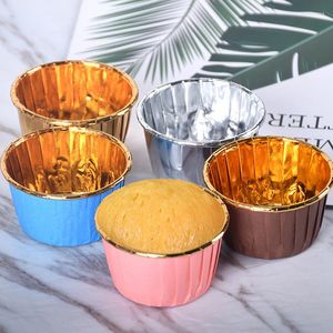 Outils de cuisson 50pcs Muffin Papier Tasses Pâtisserie Or Cupcake Liner Gâteau Emballages Tasse Plateau Cas Moule