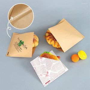 Outils de cuisson, paquet de 50 pièces, sac en papier résistant à la graisse, emballage de pain, Sandwich, beignet, Hamburger, accessoire de cuisine