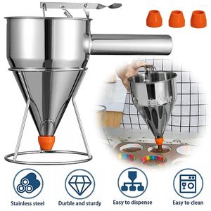 Distributeur de pâte à crêpes, outils de cuisson, entonnoir en acier inoxydable multi-calibre avec support, machine à Cupcakes, accessoires de cuisine