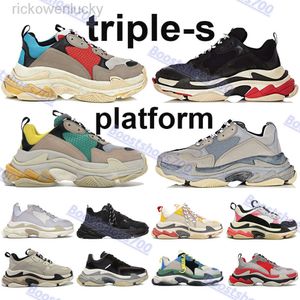 Balencaig est triple s plataforma zapatos casuales gris rojo azul beige verde amarillo negro multicolor oro rosa hombres mujeres zapatillas de deporte vintage