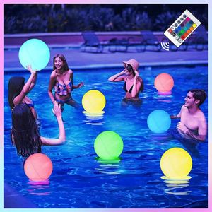 Bola flotante colorida de 40cm para decoración de fiestas, pelotas de playa con luz LED con control remoto, incluso juguetes para la piscina S s
