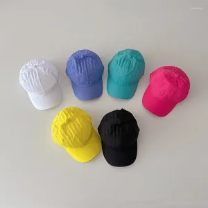 Gorras de bola 2024 letras en blanco color caramelo niños gorra de béisbol niños niñas hueso femenino hip hop niños snapback sombreros 49-53 cm