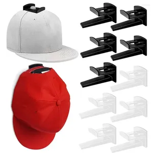 Gorras de bola 5/8 Uds estante adhesivo para sombreros ganchos de exhibición para puerta de pared soporte para gorra de béisbol organizador de almacenamiento en armario colgador fuerte