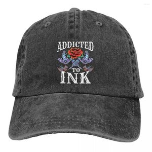 Casquettes de baseball accro à l'encre tatouage artiste amant accessoires baseball encré tatoué tatoueur tatoueur en détresse coton chapeau rétro
