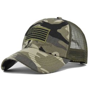 Casquettes de baseball Casquette de baseball camouflage camouflage avec drapeau américain USA opérateur tactique armée chapeau militaire pour le tir de chasse YQ231201