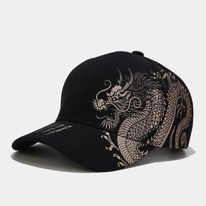 Gorras de béisbol Estilo chino elegante Diseño de dragón Patrón Béisbol 100 Algodón Al aire libre Hombres Camionero 230211