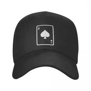 Ball Caps Classic Poker Ace Of Spades Baseball Cap Femmes Men Houstable Dad Hat Performance Performance Snapback Chapeaux