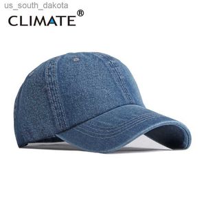 Ball Caps CLIMATE Men Denim Baseball Cap Hat Blank Dad Caps Men Cool Cap Casual Denim Jeans Wear Blank Cap Men Cool Hat Caps for Men Dad L230523