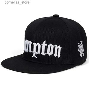 Gorras de bola COMPTON bordado gorra de béisbol Hip Hop Snapback gorras plana moda deporte sombrero para unisex ajustable papá hatsY240315