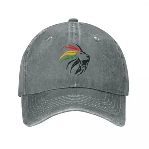 Ball Caps Cool Rasta Lion of Juda Art Dreadlock Rastafari Men Femmes Baseball Denim en détresse Denim Hat de mode Coupdre casseur