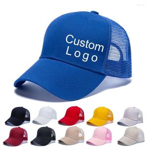 Casquettes de baseball personnalisées pour hommes, couleur unie, chapeaux en maille décontractés pour femmes, vente en gros, Logo unisexe brodé