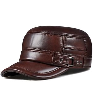 Ball Caps Drop Mens Real Leather Baseball Cap Hat Fashion Style Soft Beret Belt Tamiker Caps Grain H601 220920