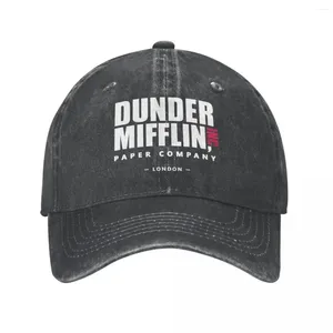 Ball Caps Dunder Mifflin London Baseball Cap en difficulté Lavage de la société de papier de bureau Snapback Snapback Activités extérieures Chapeaux ajustés