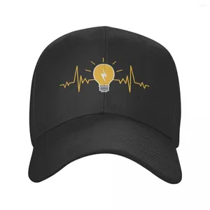 Gorras de béisbol Electricista Latido del corazón Bombilla Gorra de béisbol Ingeniero eléctrico ajustable al aire libre Power Dad Hat Sombreros Snapback de primavera