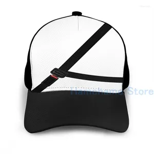 Gorras de bola Moda Falso Cinturón de seguridad Gorra de baloncesto Hombres Mujeres Impresión gráfica Negro Unisex Sombrero para adultos