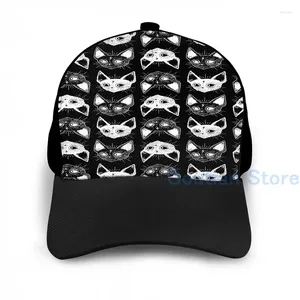Gorras de bola Moda Gatitos Gorra de baloncesto Hombres Mujeres Impresión gráfica Negro Unisex Sombrero para adultos