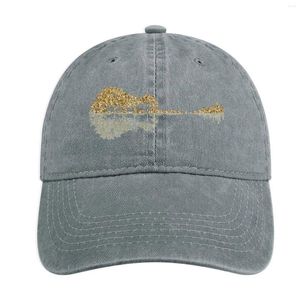 Casquettes de baseball Gold Glitter Nature Guitar Cowboy Hat Man Trucker Cap pour hommes femmes