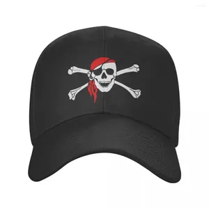 Ball Caps Jolly Roger Skull Cross Bones Pirate Flag Baseball Cap Soleil Protection Soleil Men A réglable Papa Ajustement du chapeau Springback