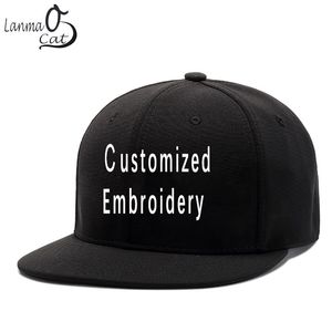 Gorras de béisbol Lanmaocat bordado Hip Hop gorra personalizada 3D Logo bordado Snapback DIY hombres mujeres sombrero personalizado