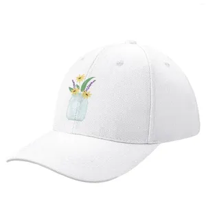 Golpes de bolas Jar de albañil con flores Capilla de béisbol Visor Sol Diseñador de sombreros de moda Sombreros de mujer 2024 Hombres