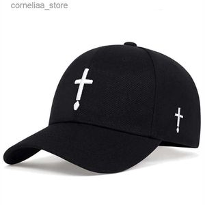 Casquettes de baseball Hommes Femmes Mode Broderie Croix Casquette de baseball Coton Snapback Papa Chapeau Os Casquette Été Couple Hip Hop CapsY240315