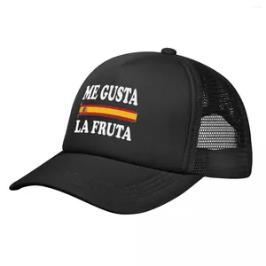 Gorras de bola Hombres Mujeres Me Gusta La Fruta Trucker Hip-Hop Malla Gorra de béisbol Me gustan las frutas Meme español Sombreros Sol Transpirable Golf