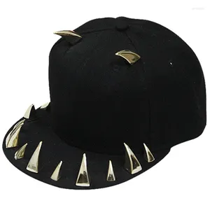 Caps à balle hommes femmes tendance cool plastics rivet ox cor corne de soleil capture de baseball sport sport hip hop punk street danse plate à roulettes a64