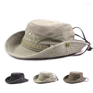Capes à balle extérieur chapeau seau hommes d'été respirant panama casquette coton jungle pêche à la pêche de randonnée de plage de plage