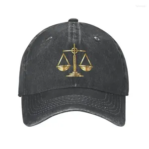 Casquettes de balle Punk coton or balances de la justice loi logo casquette de baseball pour hommes femmes respirant avocat avocat fête papa chapeau en plein air