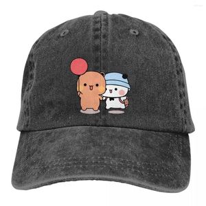 Bola de bolas Color puro Dad Hats Bear y Panda Globo Sol Sun Visor Béisbol Milk Mocha Bubu Dudu Peaked Cap