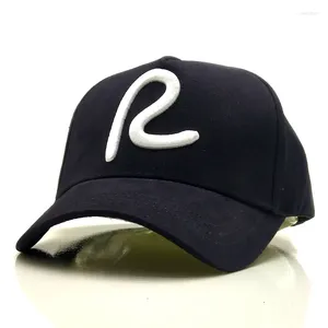 Casquettes de baseball R Marque Sports de plein air Chapeau décontracté Casquette de baseball Coton 3D Motif de broderie Snapback Unisexe Hip Hop Grossiste