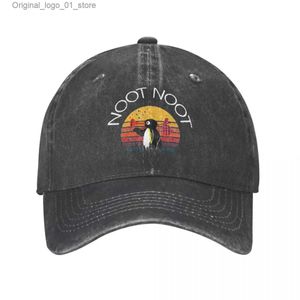 Bola de bolas Retro Penguin Noot Gat de béisbol Unisex Denim Shampoo Wear Hat Summer Hat Q240408