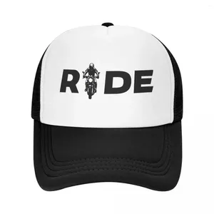 Gorras de bola Paseo con ropa de Estie Gorra de béisbol Amante de la motocicleta Sombrero de red de malla para hombres Mujeres Sombreros de camionero con estilo Snapback Peaked