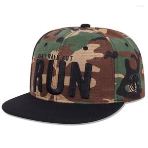 Ball Caps Runing Letter Snapback Baseball Cap Camouflage Hip Hop Hat For Men Women Street Dance Fashion Hats