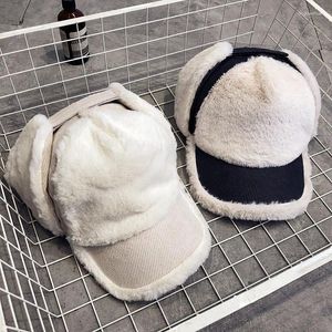 Gorras de bola Sólido Invierno Espesado Cálido Sombrero de protección de oído 2024 Sombreros de piloto de nieve Hombres y mujeres Moda al aire libre Gorra de béisbol de lana