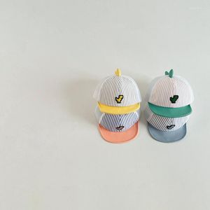 Gorras de bola de verano para bebé, sombrero de red, versión coreana, sombreros de dinosaurios de dibujos animados, gorra a juego de Color para niño y niña, béisbol con protección solar para niños