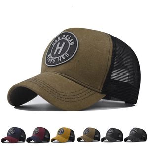 Casquettes de baseball Casquette de baseball noire pour hommes d'été deux tons épissage coton respirant filet en osier casquette de conducteur de camion marque de filet de sport pour hommes 230704