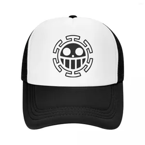 Gorras de bola Trafalgar D. Water Law ACE Mesh Gorra de béisbol Hip-Hop Sun Luffy Anime Sombreros Transpirable Snapback Wholesale Trucker