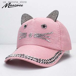 Ball Caps Unisexe Baseball Hat Childrens Cat Ear Rivet Sun Cowboy Chapeau bouton RHAINGE