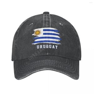 Gorras de béisbol bandera de Uruguay uruguayos Unisex adulto carbón lavado Denim gorra de béisbol hombres clásico Vintage algodón papá camionero sombrero