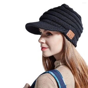 Capes à billes Écouteur sans fil de bonnet imperméable tricotage du baseball pour l'hiver extérieur débarrassant unisexe compatible Bluetooth