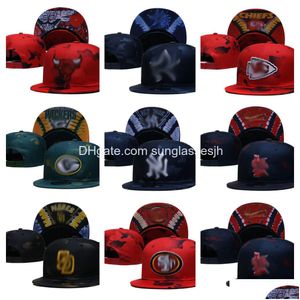 Gorras de béisbol Venta al por mayor Diseñador Snapbacks Sombrero ajustado Todos los sombreros del equipo Hombres Malla Snapback Sun Flat Beanes Cap Deportes al aire libre Hip Hop Embroid Dhw7S