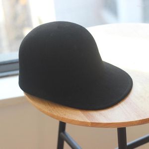 Gorras de béisbol de lana para mujer estilo coreano sombreros de ala ancha Retro Caballero Casual béisbol para Otoño/Invierno viseras de moda